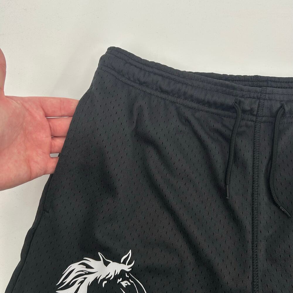 NWT Men's Pacsun x Budweiser Black Mesh Athletic Shorts Horse sz S x 8.5" Inseam - Picture 5 of 10